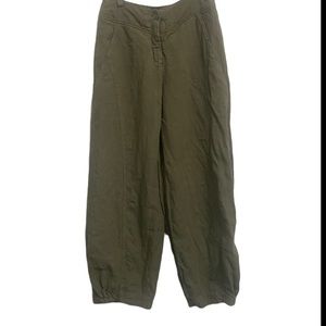 Oska Green linen balloon pants cargo style size 1